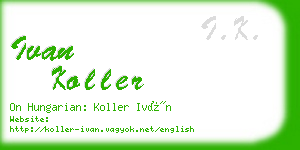 ivan koller business card